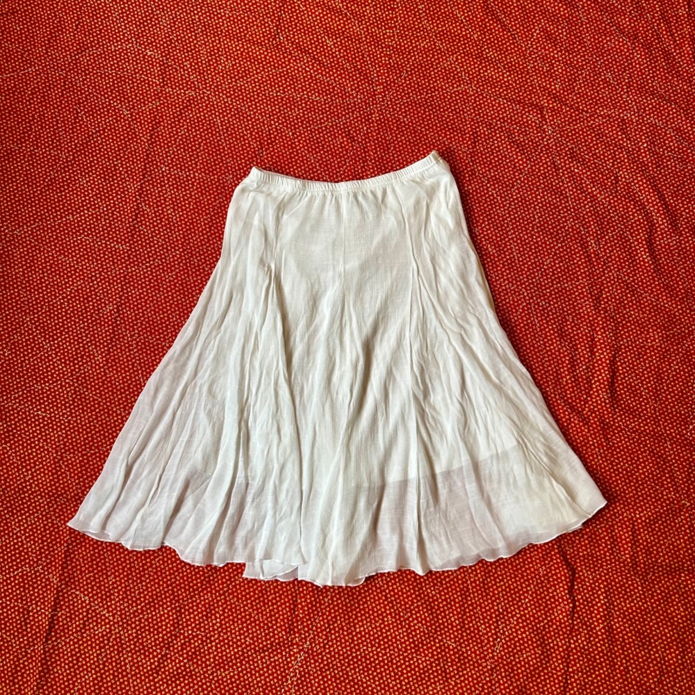 New Directions vintage 2000s White Gauze maxi Skirt Medium Elastic Waist Flowy